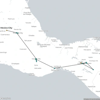 tourhub | Today Voyages | Oaxaca and Chiapas | Tour Map