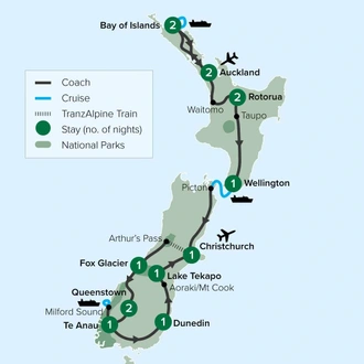 tourhub | APT | New Zealand Getaway  | Tour Map