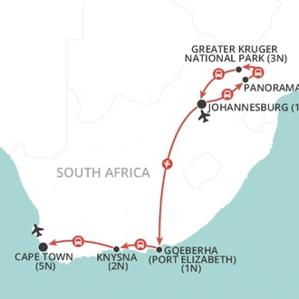 tourhub | Wendy Wu | Christmas in South Africa | Tour Map