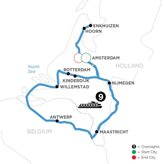 tourhub | Avalon Waterways | The Netherlands in Bloom (Tranquility II) | Tour Map