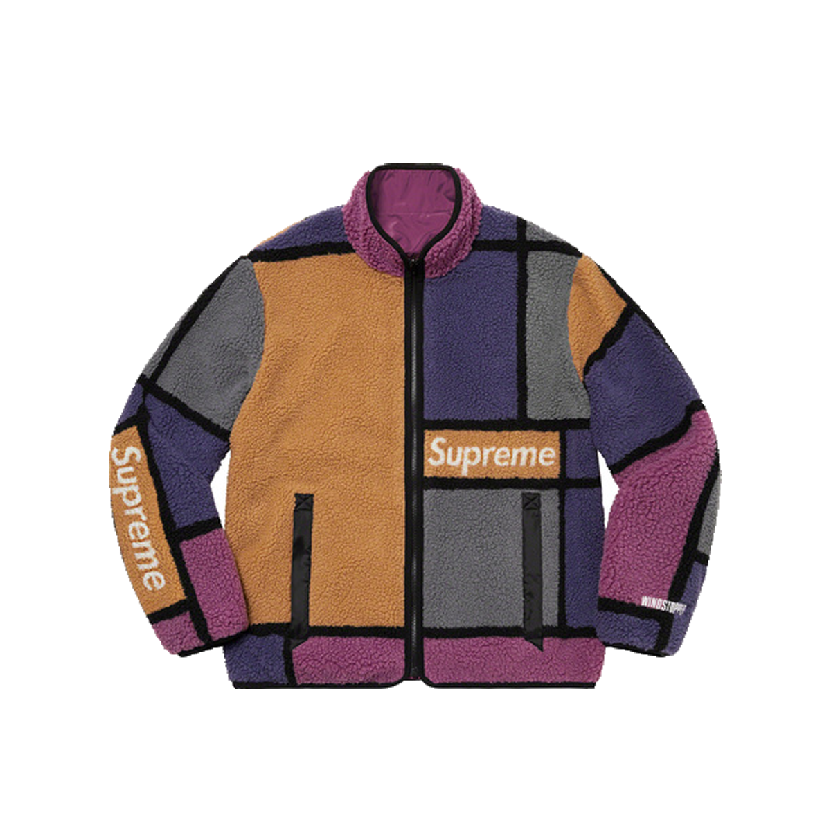 Supreme Reversible Colorblocked Fleece Jacket Purple (FW20) | FW20