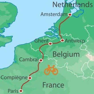 tourhub | UTracks | Cycle Amsterdam to Paris | Tour Map