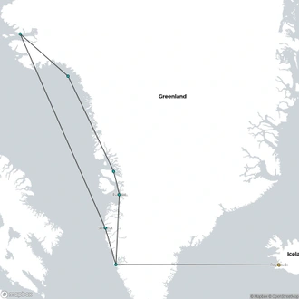 tourhub | HX Hurtigruten Expeditions | Grand Greenland – Farthest North to Thule and Kane Basin (Flight Included) | Tour Map