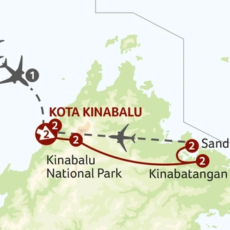 tourhub | Titan Travel | Wild Borneo | Tour Map