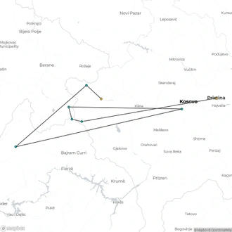 tourhub | The Natural Adventure | Hiking the Via Dinarica in Kosovo | Tour Map