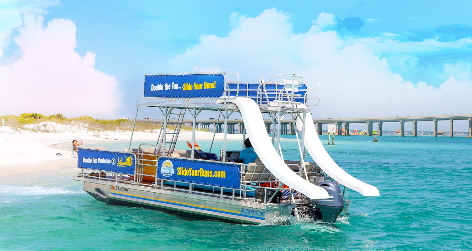 14 Person Double-Decker Pontoon with two waterslides - Mid-Bay