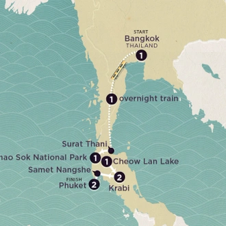 tourhub | Topdeck | Delve Deep: Southern Thailand 2025-26 | Tour Map