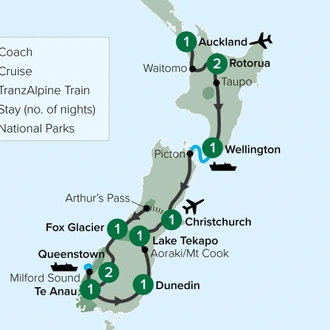 tourhub | APT | New Zealand Discoverer | Tour Map