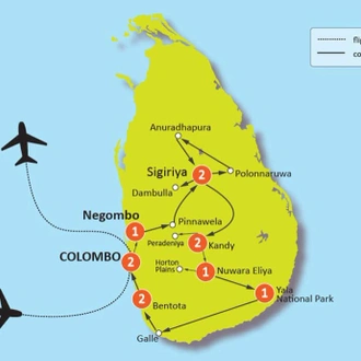 tourhub | Tweet World Travel | PEARL OF SRI LANKA TOUR | Tour Map