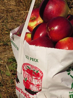 one half peck bag of apples