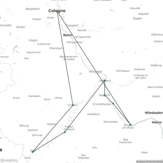 tourhub | Riviera Travel | Rhine and Moselle River Cruise - MS Emily Brontë | Tour Map