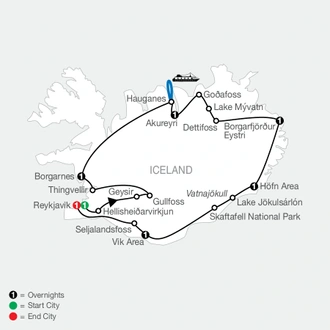 tourhub | Globus | Iceland Adventure | Tour Map