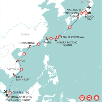 tourhub | Wendy Wu | Singapore to Tokyo | Tour Map