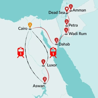 tourhub | Travel Talk Tours | Egypt & Jordan Discovered By Land | Tour Map