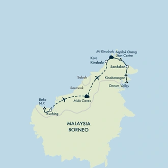 tourhub | Exodus Adventure Travels | Borneo Wildlife Discoverer | Tour Map