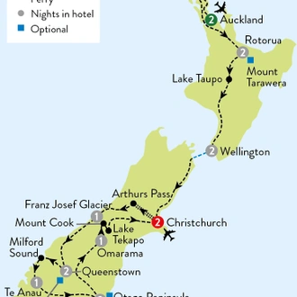 tourhub | Travelsphere | Discover New Zealand | Tour Map