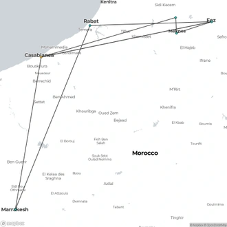 tourhub | Encounters Travel | Morocco on a Shoestring  tour | Tour Map