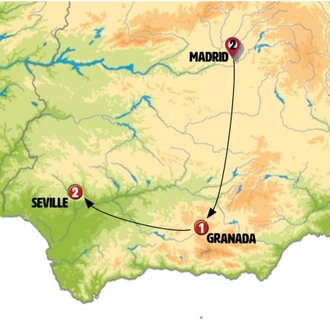 tourhub | Europamundo | Madrid and Andalusia (without Alhambra) | Tour Map