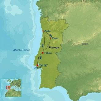 tourhub | Indus Travels | Classical Portugal Self Drive | Tour Map