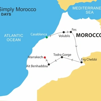 tourhub | Nomadic Tours | Simply Morocco - 8 Days | Tour Map