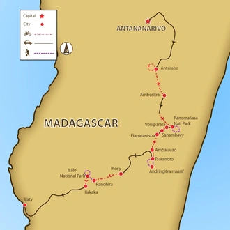 tourhub | SpiceRoads Cycling | Bike and Hike Wild Madagascar | Tour Map