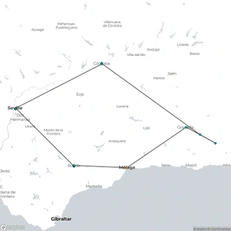 tourhub | Brightwater Holidays | Architecture & Gardens of Andalucia 634 | Tour Map