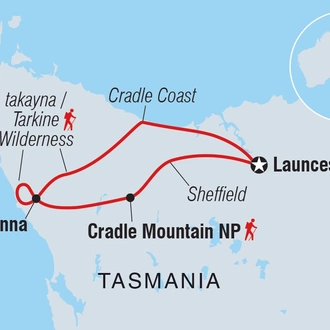 tourhub | Intrepid Travel | Walk Tasmania's Tarkine & Cradle Mountain | Tour Map