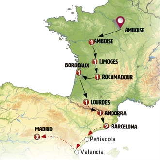 tourhub | Europamundo | France and Barcelona | Tour Map