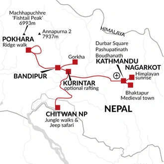 tourhub | Explore! | Discover Nepal | Tour Map