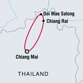 tourhub | Intrepid Travel | Chiang Mai & Golden Triangle | Tour Map