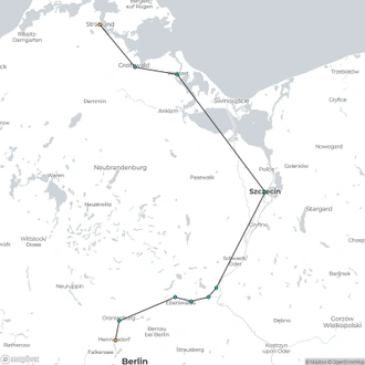 tourhub | CroisiEurope Cruises | From Copenhagen to Berlin: The Baltic Sea and the Oder and Havel Rivers (port-to-port cruise) | Tour Map