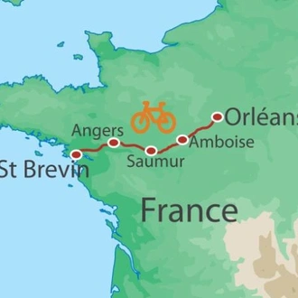 tourhub | UTracks | Cycle the Loire - Orléans to the Atlantic Coast | Tour Map