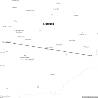 tourhub | Morocco Magic Trip | 2 Day tour Marrakech to Merzouga | Tour Map