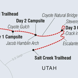 tourhub | Intrepid Travel | Hiking and Backpacking Utah's Coyote Gulch		 | Tour Map