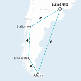 tourhub | Bamba Travel | Patagonia Argentina Air-Expedition 14D/13N | Tour Map