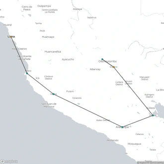 tourhub | Lima Tours | Peru Overland, Italian-speaking guide | Tour Map