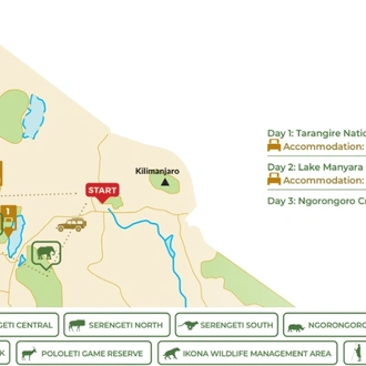 tourhub | Beach and Safari Holidays | Jewels of Tanzania | Tour Map