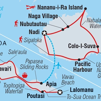 tourhub | Intrepid Travel | Samoa & Fiji Adventure  | Tour Map