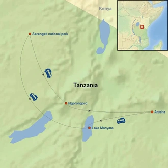tourhub | Indus Travels | Essential Tanzania | Tour Map