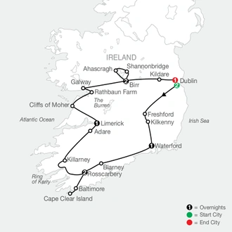 tourhub | Globus | The Heart of Ireland | Tour Map