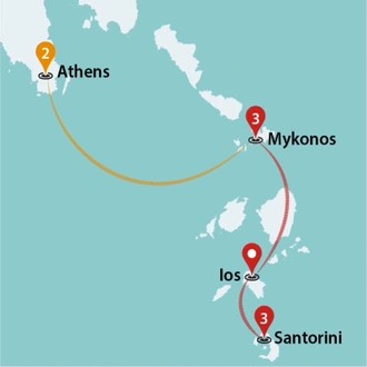 tourhub | Travel Talk Tours | Athens & Island Hopper 2024 | Tour Map