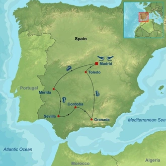 tourhub | Indus Travels | Amazing Spain | Tour Map