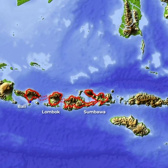 tourhub | Motor Trails | 19 Days Adventure in Indonesia from Bali to Sumbawa | Tour Map