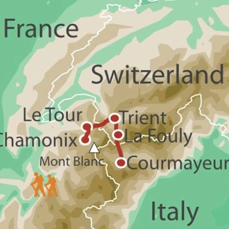 tourhub | UTracks | Mont Blanc Rambler Self Guided | Tour Map