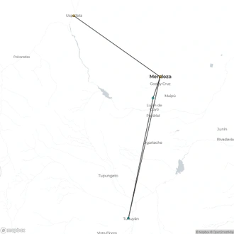 tourhub | Unu Raymi Tour Operator & Lodges | Trek & Climb: Cerro Montura (4,950m) & Mendoza Vineyards Tour | Tour Map