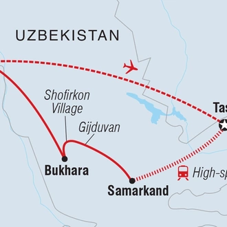 tourhub | Intrepid Travel | Premium Uzbekistan | Tour Map