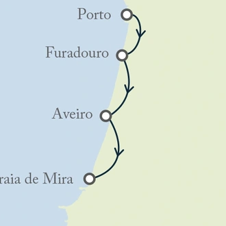 tourhub | Exodus Adventure Travels | Porto Coastal Cycling | Tour Map