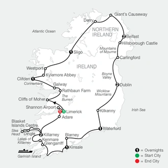 tourhub | Globus | Scenic Ireland | Tour Map