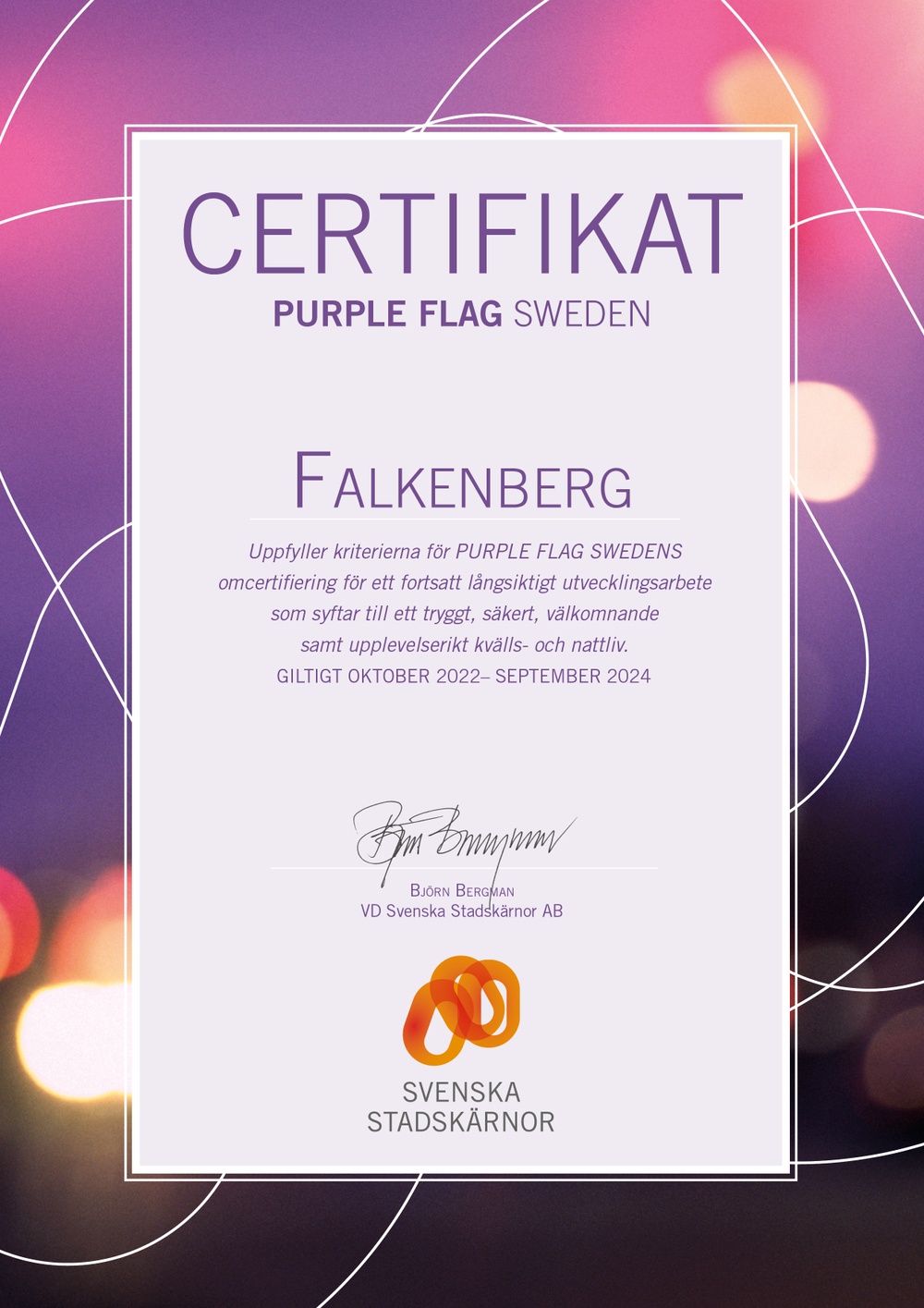 Certifikat Purple Flag
