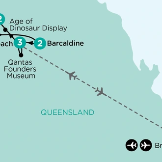 tourhub | APT | Queensland’s Outback Heritage & Oasis Gardens | Tour Map